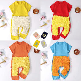 夏季薄款短袖连体婴儿拖把侠爬行服宝宝连体衣爬爬服擦地板防脏连