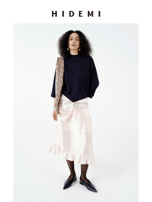 HIDEMI 度假系列甄选超柔婴儿棉极简都会感长袖圆领T恤 白色/海军蓝 商品图10