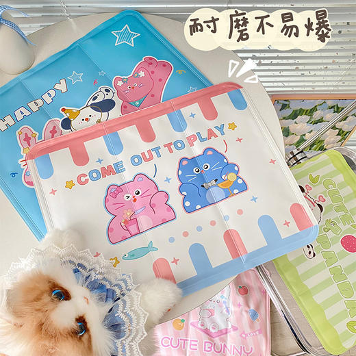 【清凉一夏❄️卡通冰垫来袭】学生宿舍&汽车座椅必备！萌宠设计+便携折叠，40*32cm冰爽享受，解锁夏日舒适新体验🌟冰垫坐垫 夏季冰凉垫椅垫座垫水垫 夏天刚需品 商品图2