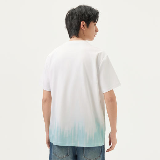 gxg.jeans男装 白色渐变设计潮流时尚宽松圆短袖T恤男生 25夏热卖 商品图2