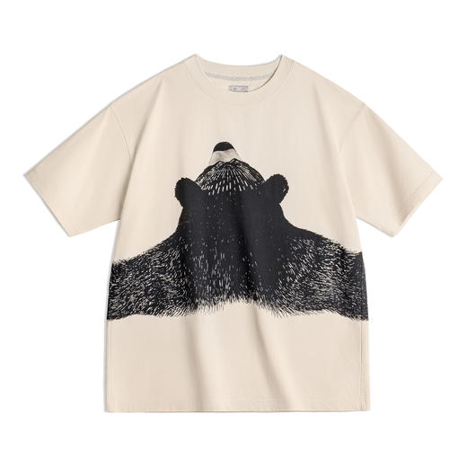 马登oversize慵懒小熊插画圆领T恤日系小众设计显瘦落肩短袖夏女 商品图4