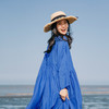 绽放411朵/【入蓝系列】高支砂洗苎麻宽松文艺圆领度假连衣裙女夏 商品缩略图2