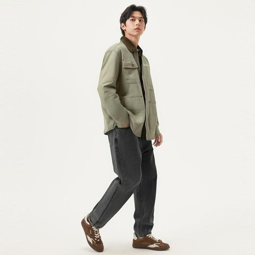gxg.jeans男装 卡其色灯芯绒拼接巴恩风牛仔夹克外套男 25春热卖 商品图2