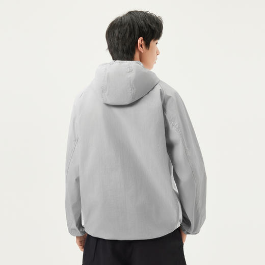 gxg.jeans男装 浅灰色撞色拼接户外宽松连帽夹克外套男 25夏热卖 商品图2