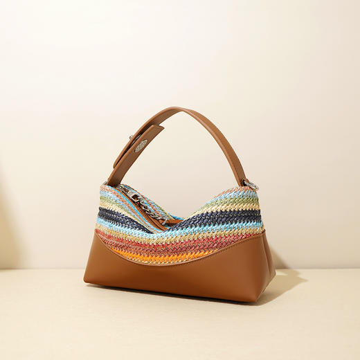 【预售3天】2025高级新款包时尚潮流女包编织包饺子手提单肩斜挎包W2913 商品图2