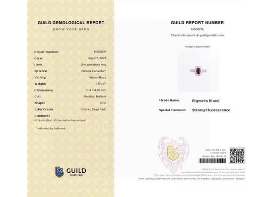 1.13ct刻面红宝石戒指 商品图4