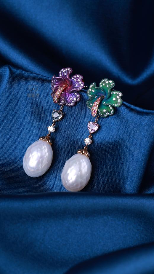 【花开见喜】钛金刻面珍珠耳坠ZZ2406009 商品图2