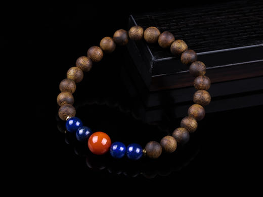 XY0333沉香+南红青金石手串 商品图2