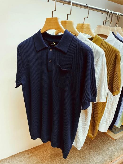 原单英国轻奢级高端纹理针织POLO精梳棉双纱透气精英衫 商品图8