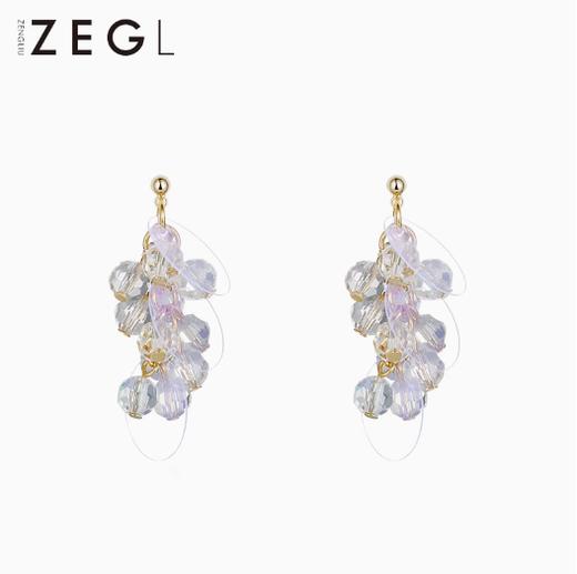 ZEGL真柳度假风透明耳环女气质韩国个性潮人蹦迪耳饰百搭网红耳坠 商品图0