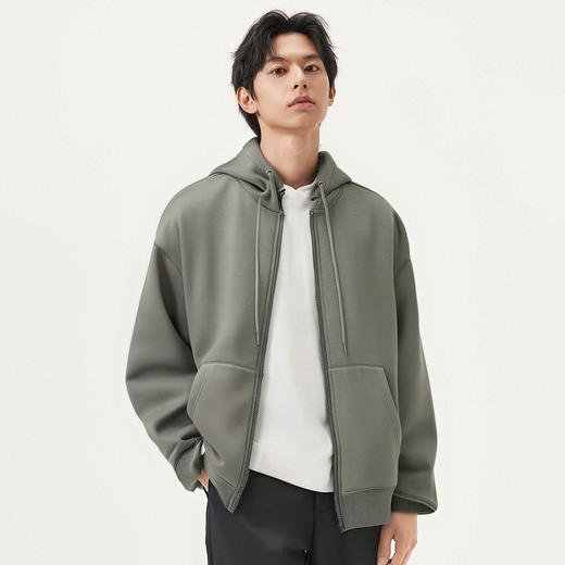 gxg.jeans男装加绒加厚美式学院风连帽宽松大口袋卫衣25年春热卖 商品图1