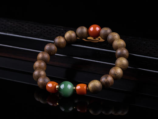 XY0332沉香+碧玉南红手串 商品图7