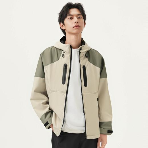 gxg.jeans男装 卡其色撞色户外风时尚连帽夹克外套男士 25春热卖 商品图2