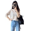 柜上1700！禾家新款天丝亚麻圆领宽松夹条纹短袖套衫夏女款！ 商品缩略图4