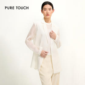 PURE TOUCH优雅白色长款西装外套 1312252130