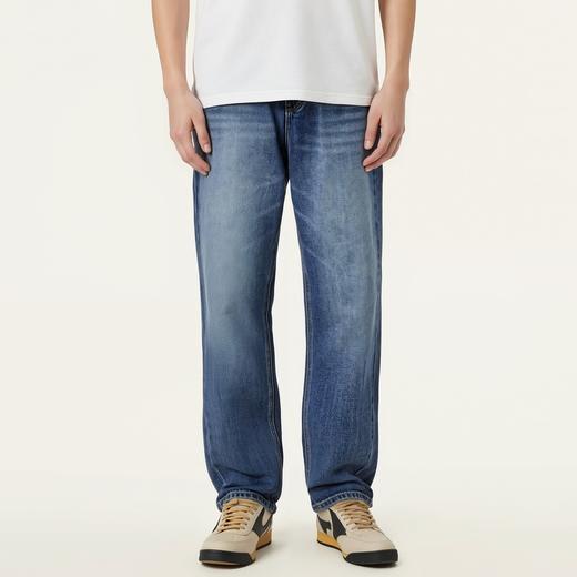 gxg.jeans男装 蓝色水洗复古基础宽松牛仔长裤男士 25年夏热卖 商品图1