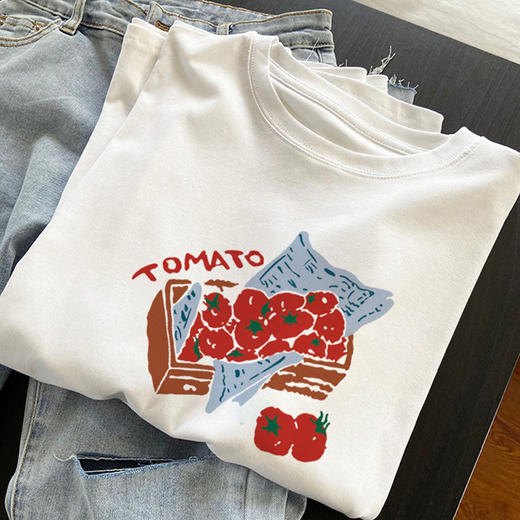 出口转内销🔥韩国订单 【新升级透气纯棉💯印花T恤】  🔥⁡比普通款更具吸睛效果，‪灵动趣味更出片 版型包容藏肉⚠秒变纸片人 商品图10