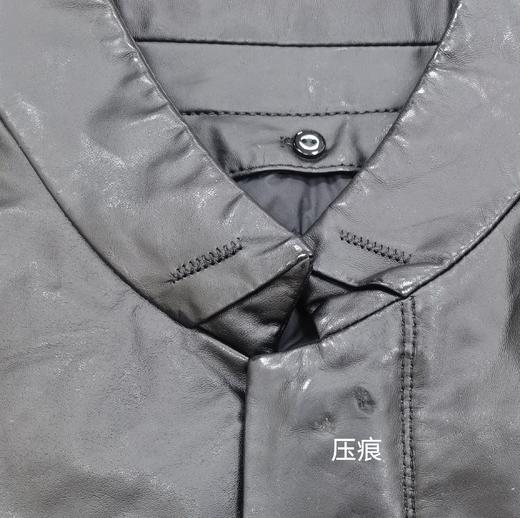 XB1098202 雪豹 真皮皮衣男薄羽绒内胆哑光头层牛皮中长款立领风衣 商品图6