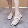 雀说一字带镂空玛丽珍凉鞋女真皮复古平底四季舒适圆头浅口单鞋AL7705 商品缩略图1