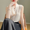 雀说醋酸缎面v领吊带背心女气质显瘦西装 内搭无袖外穿挂脖上衣ALA12-5-A31 商品缩略图3