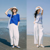 绽放291朵/【入蓝系列】舒适百搭清爽纯亚麻显瘦直筒休闲裤女夏季 商品缩略图2