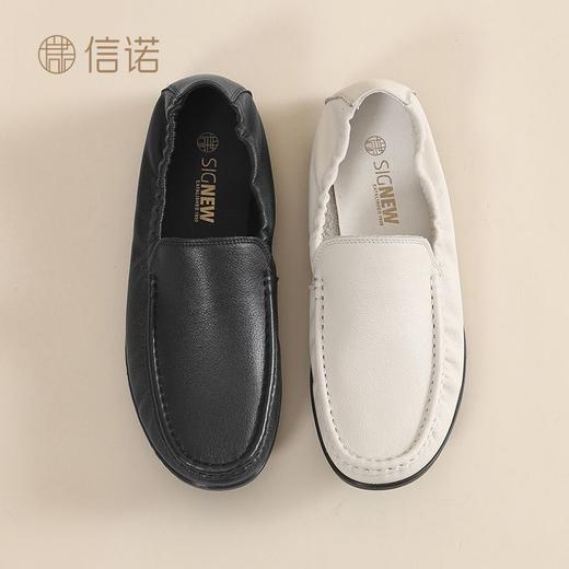 信诺真皮软底爸爸鞋2025年春夏新款透气休闲一脚蹬中年男士豆豆鞋N5C136-83 商品图5