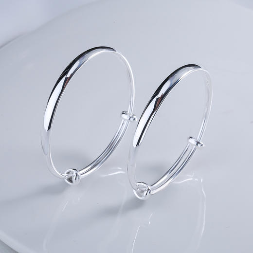 【宏艺珠宝】儿童光圈推拉手镯·足银手镯 商品图0