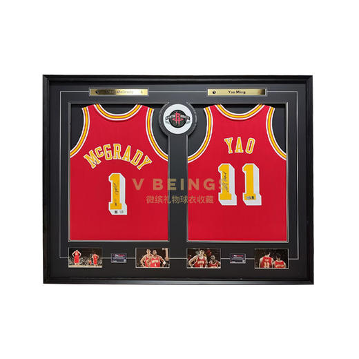 收藏系列 麦迪&姚明 火箭队1号&11号 红色球员版 亲笔签名球衣 商品图0