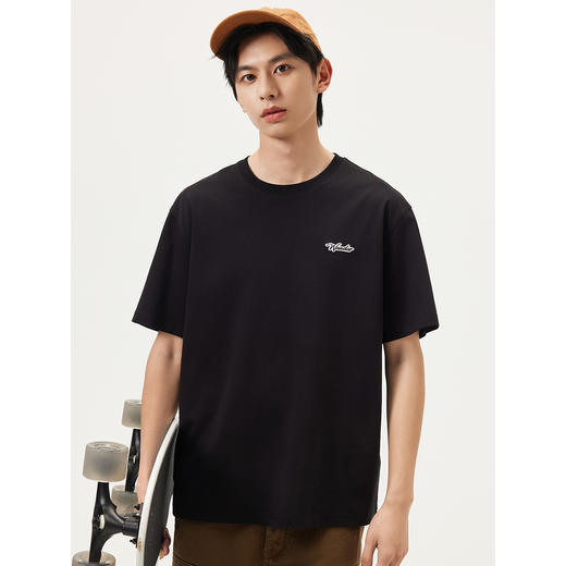 gxg.jeans男装 多色拼接肌理字母点缀简约圆领短袖T恤男 25夏热卖 商品图1