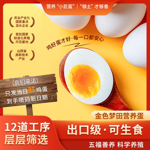 上新特价，39.9元30枚！【晋龙·可生食营养蛋】一蛋一码可溯源 🏆金奖品质 健康生活 孕婴优选品质鸡蛋 轻食搭子溏心蛋 走亲访友伴手礼 商品图0