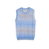 绽放297朵/【入蓝系列】进口棉纸纱混纺蓝灰渐变圆领无袖针织背心 商品缩略图4