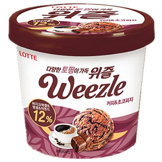 乐天雪上車巧咖啡巧克力桶装冰淇淋660ml롯데 위즐 커피초코버지 빙과 商品图0