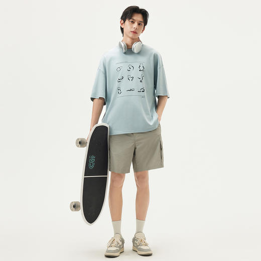 gxg.jeans男装 多色时尚印花潮流时尚宽松圆领短袖T恤男 25夏热卖 商品图3