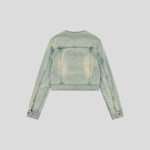 GOODBAI 圆领纽扣正肩套色牛仔外套 商品图2