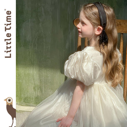 littletime女童连衣裙2025春夏新款儿童洋气时尚重工亮片公主裙 商品图2