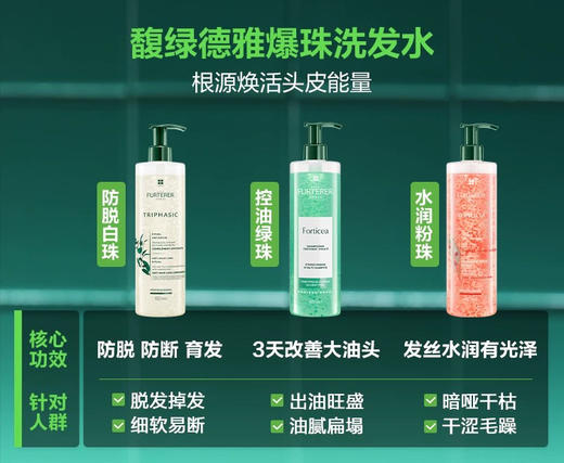 馥绿德雅 爆珠系列洗发水 防脱固发强韧蓬松洗发露 商品图0