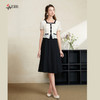 司歌假两件黑白短袖显瘦连衣裙A911192X 商品缩略图0