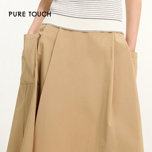 PURE TOUCH卡其色大口袋A字半身裙 1350241044 商品图3