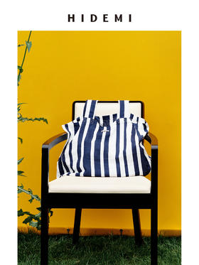 HIDEMI 度假系列慵懒蓝白条纹多重水洗帆布包tote托特包