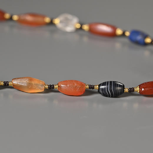 西亚高古缠丝玛瑙飞鸟七彩项链 商品图5