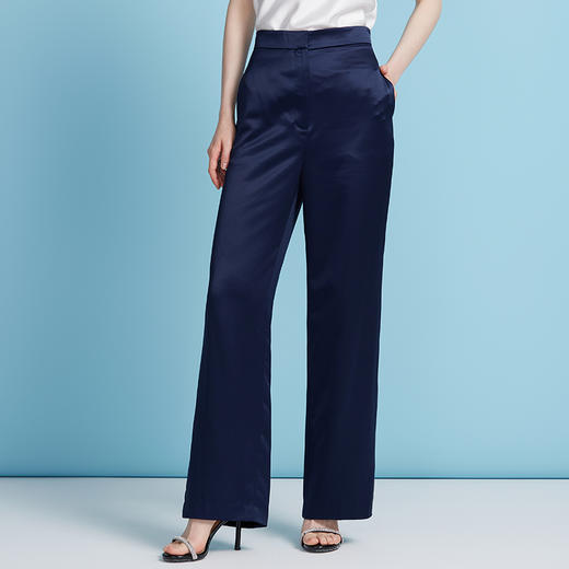 EITIE爱特爱夏季新款利落简约百搭高腰直筒显瘦通勤西装裤7805512 商品图2