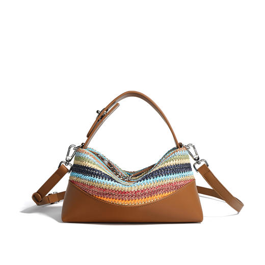 【预售3天】2025高级新款包时尚潮流女包编织包饺子手提单肩斜挎包W2913 商品图5