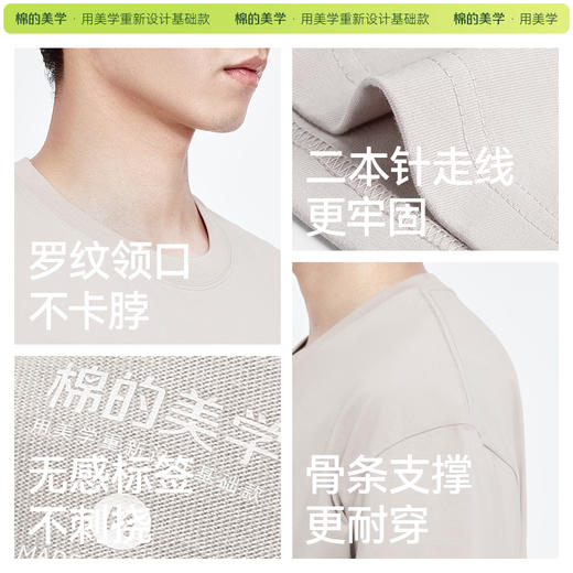 「棉的美学」美式重磅纯棉短袖~夏季230g重磅纯棉短袖t恤男女同款百搭休闲 商品图5