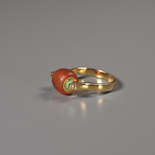 西周玛瑙+战汉绿松石“财源滚滚”戒指 商品图3