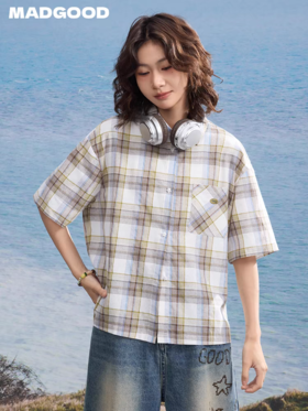 马得工地/MDGDCS252135/彩纱色织格子绣标衬衫