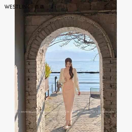 西遇吊带连衣裙女新款宽肩带修身纯欲包臀后妈裙长裙SS150094/SS150229 商品图3