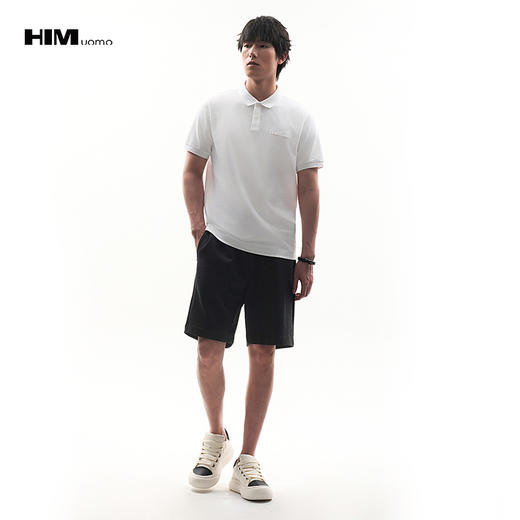 HIM漢崇  男士宽松休闲短裤简约字母刺绣运动五分裤 2026夏季 商品图1