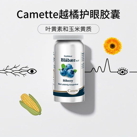 新升级丹麦Camette凯麦特 蓝莓越橘护眼精华软胶囊90粒/瓶 商品图4