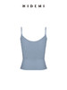 HIDEMI 度假系高织天然棉超弹力百搭款一字领吊带背心/灰色/白色/雾霾蓝 商品缩略图11