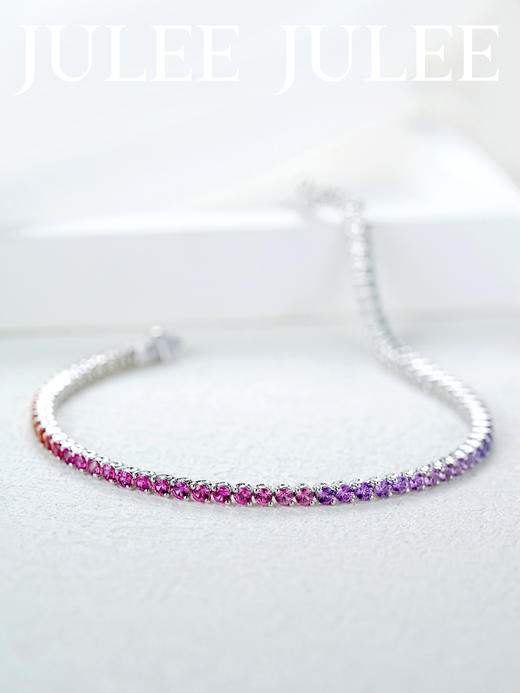 JULEEJULEE茱俪珠宝 18K白金精切彩蓝宝石手链 商品图1